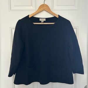 LOFT Black Sweater with Pockets